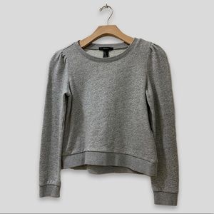 Forever 21 Ruffled Shoulder Crewneck - Grey